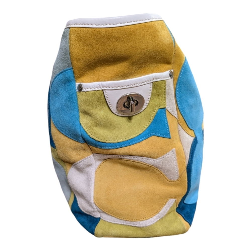 Coach Multicolor Suede Patchwork Tote - Blue, Yel… - image 5